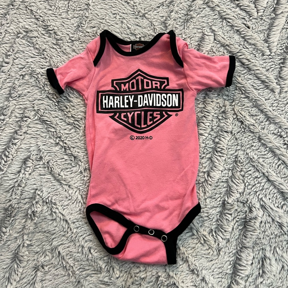 Harley Davidson Motorcycles Pink Onesie size 9-12 months